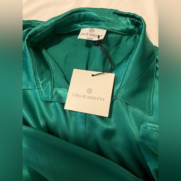 Chloe Kristyn Bettina Top in emerald green - size medium - new with tags - Picture 10 of 10